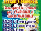 In partenza i Prossimi Campionati di Calcio a 11, Calcio a 8 e Calcio a 5 di Sassari, iscrizioni aperte fino al 31 Ottobre.!