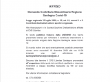 AVVISO – Elenco ASD Beneficiarie Contributo Straordinario R.A.S. Covid 19 L.R. n.22/2020