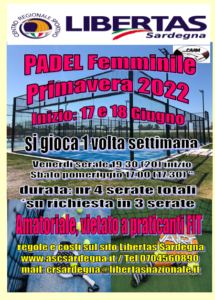 PADEL FEMMINILE " TROFEO PRIMAVERA 2022" LIBERTAS