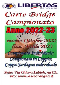 CAMPIONATO  E COPPA SARDEGNA “ Carte Bridge Libertas “ STAGIONE 2022/2023 @ CAGLIARI