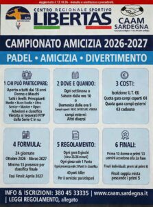 Campionato dell'AMICIZIA "DIVERTIMENTO" di PADEL @ CAGLIARI E INTERLAND