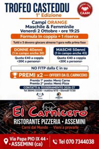 Torneo PADEL Casteddu ottobre 2026
